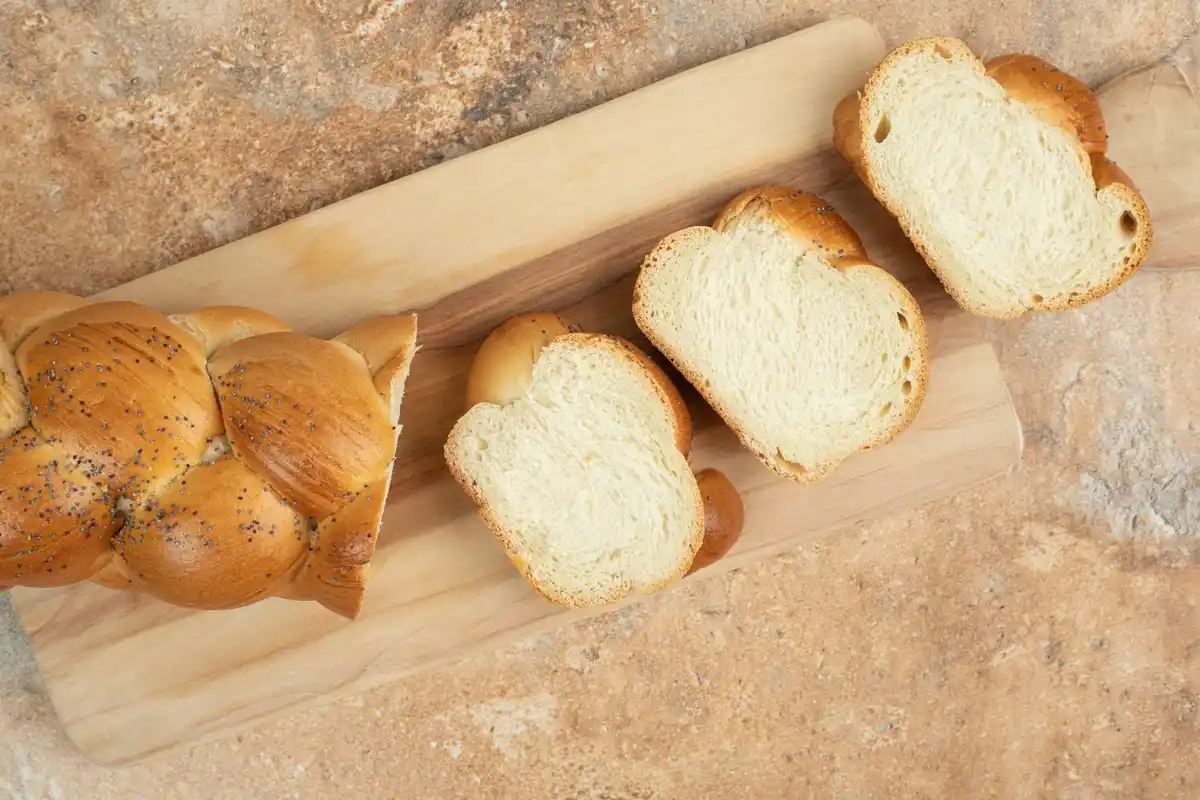fluffy homemade bread close up