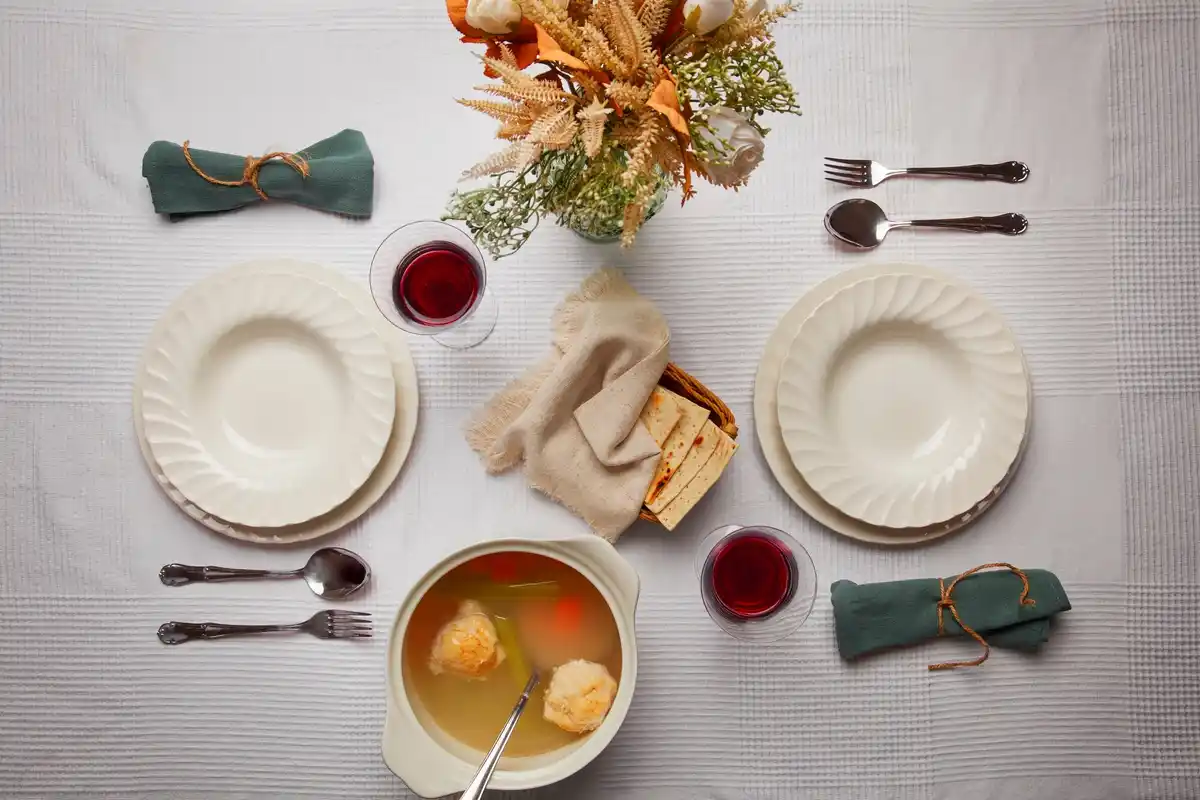 cozy home dinner table setting