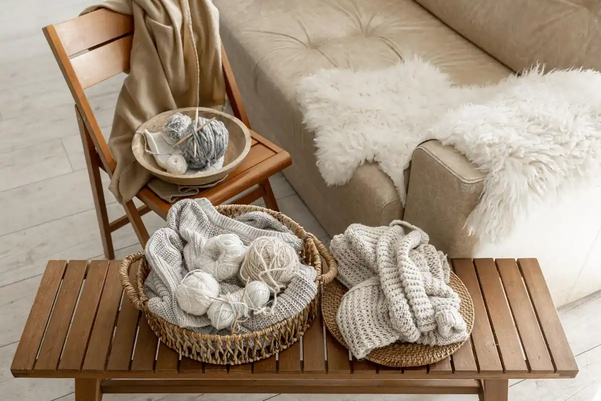 small apartment storage hacks cozy Scandinavian home