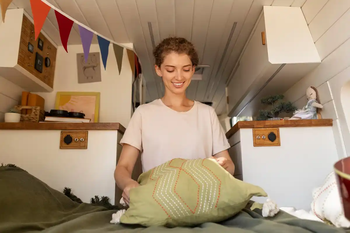 small apartment space saving hacks Scandinavian interior