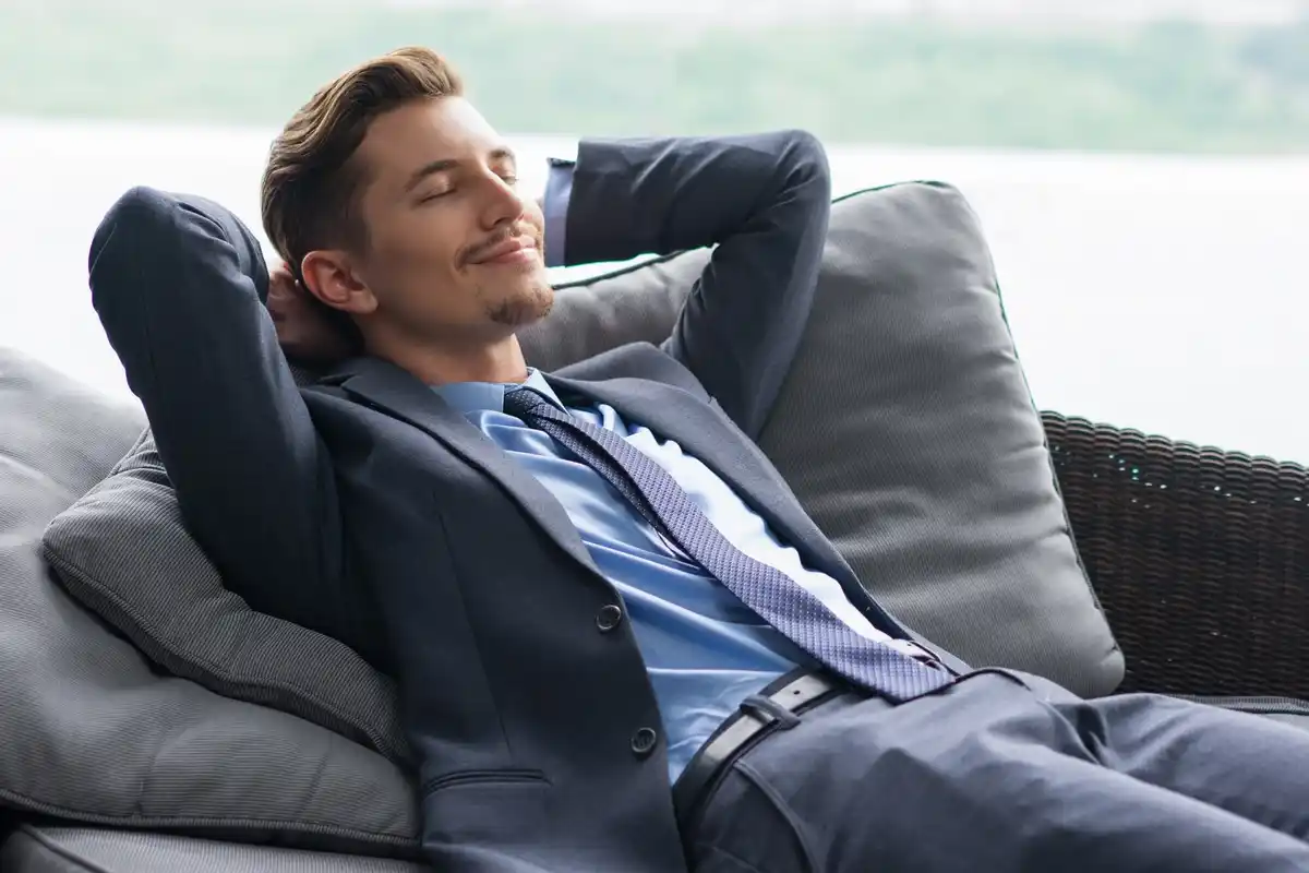 relaxed person time management stress relief