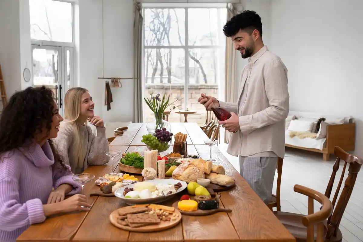 Swedish family dinner meal preparation kitchen stress relief