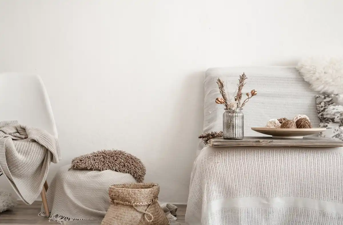 organized Scandinavian home interior tidy living room