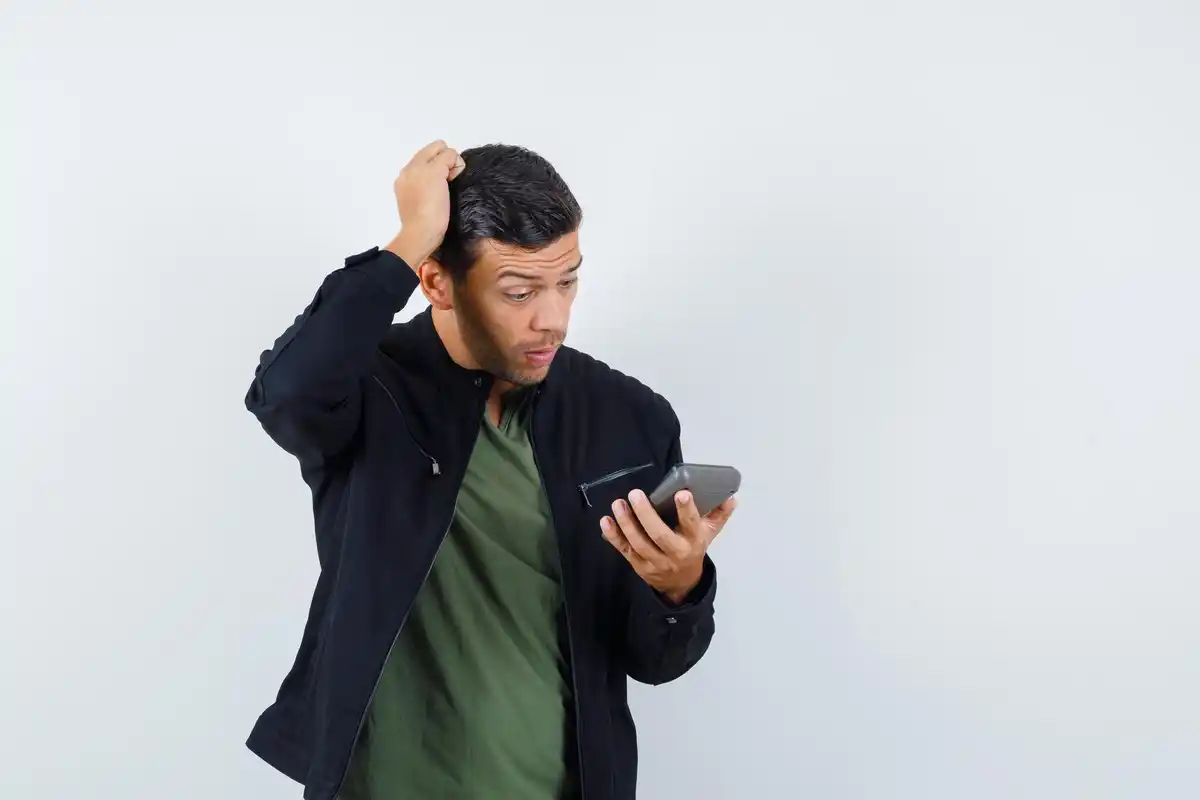 frustrated person with smartphone troubleshooting